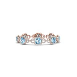30 ctw Topaz & VS/SI Diamond Certified Bracelet 14K Rose Gold