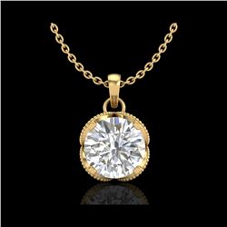 1.13 ctw VS/SI Diamond Solitaire Art Deco Necklace 18K Yellow Gold