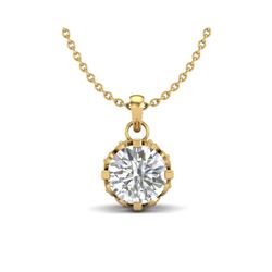 0.85 ctw VS/SI Diamond Art Deco Stud Necklace 18K Yellow Gold