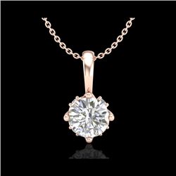 0.62 ctw VS/SI Diamond Solitaire Art Deco Stud Necklace 18K Rose Gold