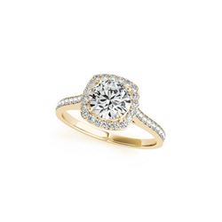 1.65 ctw Certified VS/SI Diamond Halo Ring 18K Yellow Gold