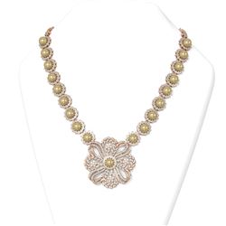 15 ctw Diamond and Pearl Necklace 18K Rose Gold