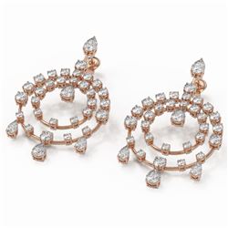 9.63 ctw Pear Cut Diamond Designer Earrings 18K Rose Gold