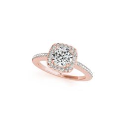 0.75 ctw Certified VS/SI Diamond Halo Ring 18K Rose Gold