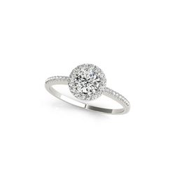 0.75 ctw Certified VS/SI Diamond Halo Ring 18K White Gold