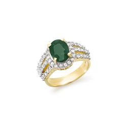 4.70 ctw Emerald & Diamond Ring 14K Yellow Gold