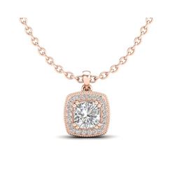 1.25 ctw Cushion VS/SI Diamond Art Deco Necklace 18K Rose Gold