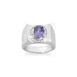 2.83 ctw Tanzanite & Diamond Men's Ring 10K White Gold