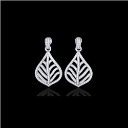 2.50 ctw Micro Pave VS/SI Diamond Earrings Designer 18K White Gold