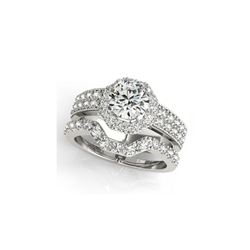 1.69 ctw Certified VS/SI Diamond 2pc Wedding Set Halo 14K White Gold
