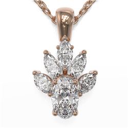 1.5 ctw Oval Cut Diamond Designer Necklace 18K Rose Gold