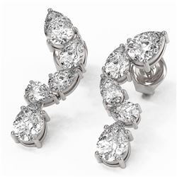 5.3 ctw Pear Diamond Designer Earrings 18K White Gold
