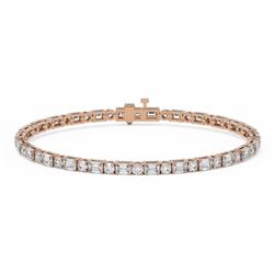 8 ctw Emerald Cut Diamond Designer Bracelet 18K Rose Gold