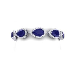 42 ctw Sapphire & VS Diamond Bracelet 18K White Gold