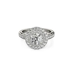 2.25 ctw Certified VS/SI Diamond Halo Ring 18K White Gold