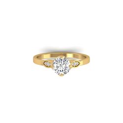 1.05 ctw Certified VS/SI Diamond Art Deco Ring 18K Yellow Gold