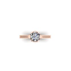 1 ctw Solitaire Certified VS/SI Diamond Ring 18K Rose Gold