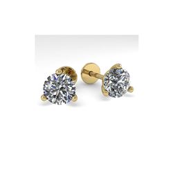 2.0 ctw Certified VS/SI Diamond Stud Earrings 14K Yellow Gold
