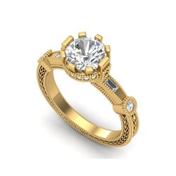 1.71 ctw VS/SI Diamond Solitaire Art Deco Ring 18K Yellow Gold