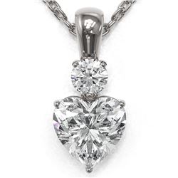 0.9 ctw Heart Diamond Designer Necklace 18K White Gold