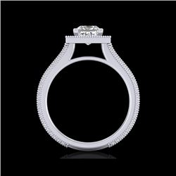 2 ctw Princess VS/SI Diamond Solitaire Micro Pave Ring 18K White Gold