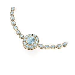 45.12 ctw Sky Topaz & VS Diamond Necklace 18K Yellow Gold