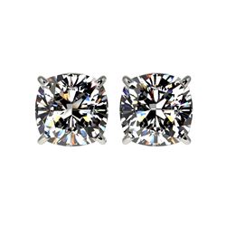 2.50 ctw VS/SI Quality Cushion Diamond Stud Earrings 10K White Gold