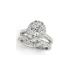 2.52 ctw Certified VS/SI Diamond 2pc Wedding Set Halo 14K White Gold