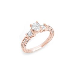 1.08 ctw Certified VS/SI Diamond Ring 14K Rose Gold