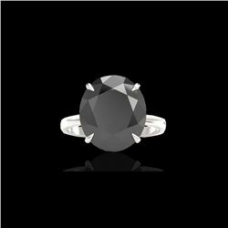 9 ctw Black Diamond Designer Engagement Ring 18K White Gold