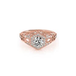 1.15 ctw Certified VS/SI Diamond Halo Ring 18K Rose Gold