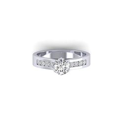 1.1 ctw Certified VS/SI Diamond Solitaire Art Deco Ring 18K White Gold