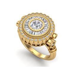 2.03 ctw VS/SI Diamond Solitaire Art Deco Ring 18K Yellow Gold