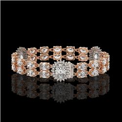 14.86 ctw Rare Oval Diamond Bracelet 18K Rose Gold