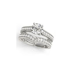 1.42 ctw Certified VS/SI Diamond 2pc Wedding Set 14K White Gold