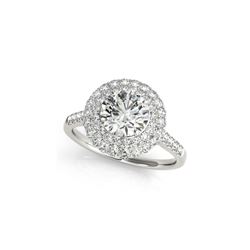 1.5 ctw Certified VS/SI Diamond Halo Ring 18K White Gold