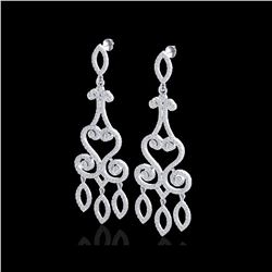 3.25 ctw VS/SI Diamond Micro Pave Designer Earrings 14K White Gold