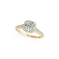 0.9 ctw Certified VS/SI Diamond Halo Ring 18K Yellow Gold