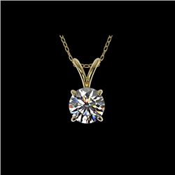 .72 ctw Certified Quality Diamond Solitaire Necklace 10K Yellow Gold