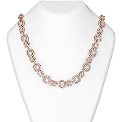 43.77 ctw Morganite & Diamond Necklace 18K Rose Gold