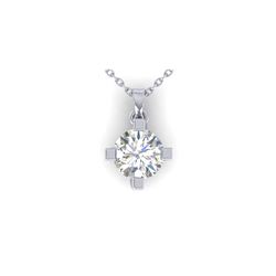 1 ctw Certified VS/SI Diamond Solitaire Necklace 18K White Gold