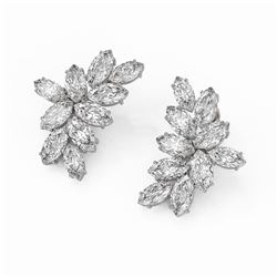 14 ctw Marquise Cut Diamond Designer Earrings 18K White Gold