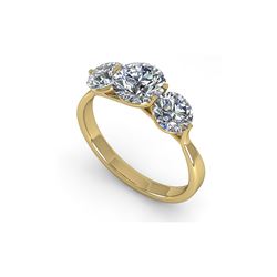 2 ctw Past Present Future VS/SI Diamond Ring Martini 14K Yellow Gold