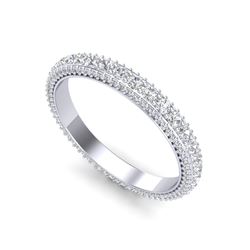 2.25 ctw Diamond Art Deco Eternity Men's Band 18K White Gold