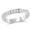 Image 1 : 14kt White Gold Round Diamond Single Row Channel-set Wedding Band 1/3 Cttw