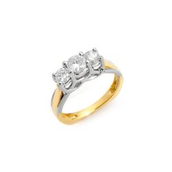 0.75 ctw Certified VS/SI Diamond Ring 14K 2-Tone Gold