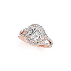 2.15 ctw Certified VS/SI Diamond Halo Ring 18K Rose Gold