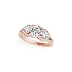 1.2 ctw Certified VS/SI Diamond 3 Stone Ring 18K Rose Gold