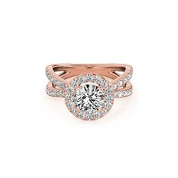 1.76 ctw Certified VS/SI Diamond Halo Ring 18K Rose Gold