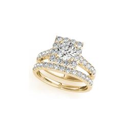 2.79 ctw Certified VS/SI Diamond 2pc Wedding Set Halo 14K Yellow Gold